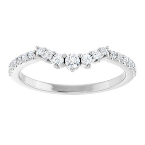 Platinum 1/5 CTW Natural Diamond Contour Band