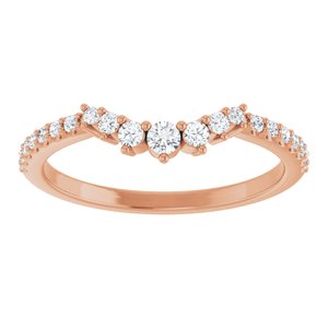 14K Rose 1/5 CTW Natural Diamond Contour Band