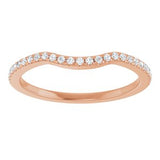 14K Rose 1/8 CTW Natural Diamond Contour Band
