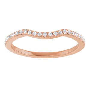 14K Rose 1/8 CTW Natural Diamond Contour Band