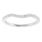 14K White 1/8 CTW Natural Diamond Contour Band