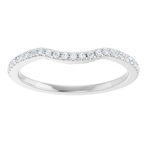 14K White 1/8 CTW Natural Diamond Contour Band