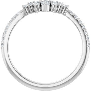 Platinum 1/5 CTW Natural Diamond Contour Band