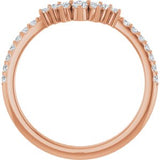14K Rose 1/5 CTW Natural Diamond Contour Band