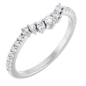 14K White 1/5 CTW Natural Diamond Contour Band