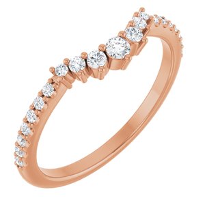 14K Rose 1/5 CTW Natural Diamond Contour Band