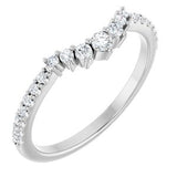 Platinum 1/5 CTW Natural Diamond Contour Band