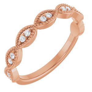 14K Rose 1/8 CTW Natural Diamond Anniversary Band