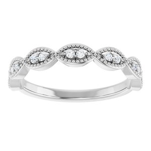 14K White 1/8 CTW Natural Diamond Anniversary Band