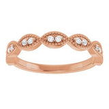 14K Rose 1/8 CTW Natural Diamond Anniversary Band