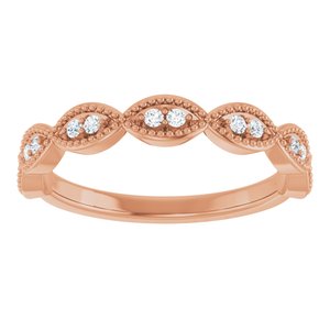 14K Rose 1/8 CTW Natural Diamond Anniversary Band