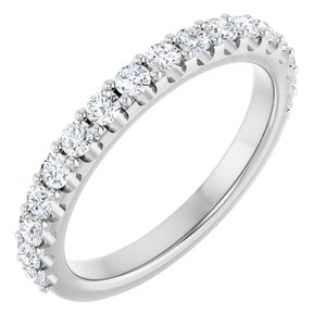 14K White 1/2 CTW Natural Diamond Band
