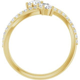 14K Yellow 3/4 CTW Natural Diamond Two-Stone Ring