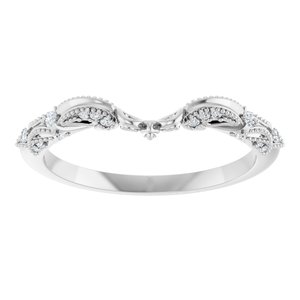 14K White .08 CTW Natural Diamond Matching Band