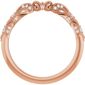 14K Rose .08 CTW Natural Diamond Matching Band