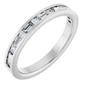 Platinum 3/8 CTW Natural Diamond Channel Set Anniversary Band