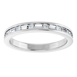 Platinum 3/8 CTW Natural Diamond Channel Set Anniversary Band