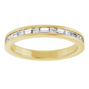14K Yellow 3/8 CTW Natural Diamond Channel Set Anniversary Band