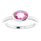 14K White Lab-Grown Pink Sapphire Ring