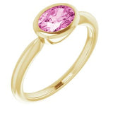 14K Yellow Lab-Grown Pink Sapphire Ring