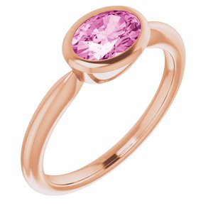14K Rose Lab-Grown Pink Sapphire Ring