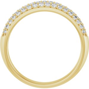 14K Yellow 1/2 CTW Natural Diamond Anniversary Band Size 7