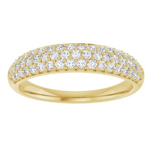 14K Yellow 1/2 CTW Natural Diamond Anniversary Band Size 7