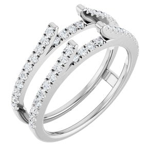 Platinum 1/2 CTW Natural Diamond Ring Guard