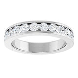 14K White 1 CTW Natural Diamond Channel-Set Matching Band