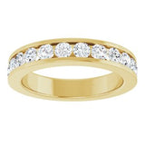 14K Yellow 1 CTW Natural Diamond Channel-Set Matching Band