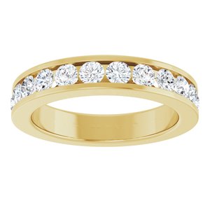 14K Yellow 1 CTW Natural Diamond Channel-Set Matching Band