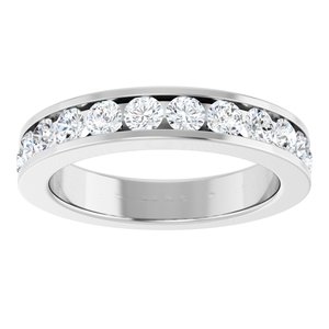 Platinum 1 CTW Natural Diamond Channel-Set Matching Band