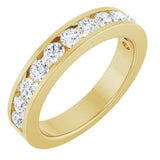 14K Yellow 1 CTW Natural Diamond Channel-Set Matching Band