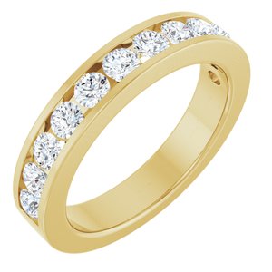 14K Yellow 1 CTW Natural Diamond Channel-Set Matching Band
