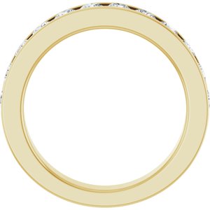 14K Yellow 1 CTW Natural Diamond Channel-Set Matching Band