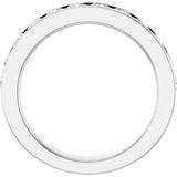 14K White 1 CTW Natural Diamond Channel-Set Matching Band