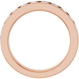 14K Rose 1 CTW Natural Diamond Channel-Set Matching Band