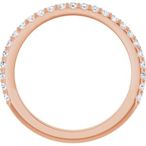 14K Rose 1/3 CTW Natural Diamond Matching Band