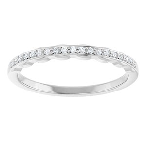 14K White .07 CTW Diamond Band for 6.5 mm Round Ring
