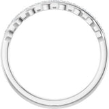 14K White .07 CTW Diamond Band for 6.5 mm Round Ring
