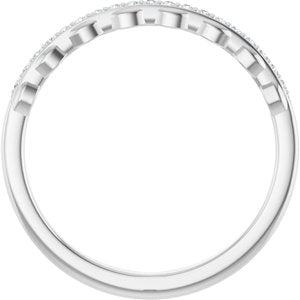14K White .07 CTW Diamond Band for 6.5 mm Round Ring
