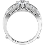 14K White 1/3 CTW Natural Diamond Ring Guard