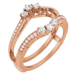 14K Rose 1/3 CTW Natural Diamond Ring Guard