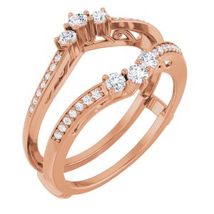 14K Rose 1/3 CTW Natural Diamond Ring Guard