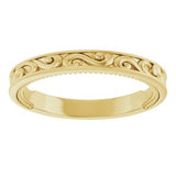 14K Yellow Vintage-Inspired Matching Band