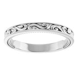 Platinum Vintage-Inspired Matching Band