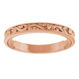 14K Rose Vintage-Inspired Matching Band