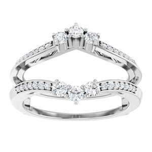 14K White 1/3 CTW Natural Diamond Ring Guard