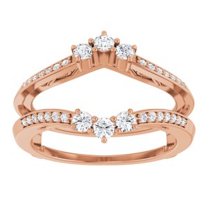14K Rose 1/3 CTW Natural Diamond Ring Guard