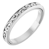 Platinum Vintage-Inspired Matching Band